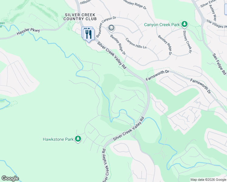 map of restaurants, bars, coffee shops, grocery stores, and more near 5000 Birkdale Way in San Jose