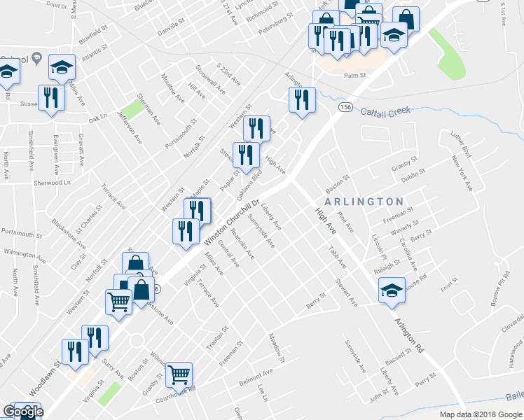 map of restaurants, bars, coffee shops, grocery stores, and more near 1014 Liberty Avenue in Hopewell