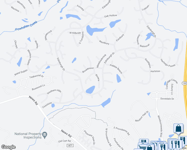 map of restaurants, bars, coffee shops, grocery stores, and more near 128 Riviera in Williamsburg