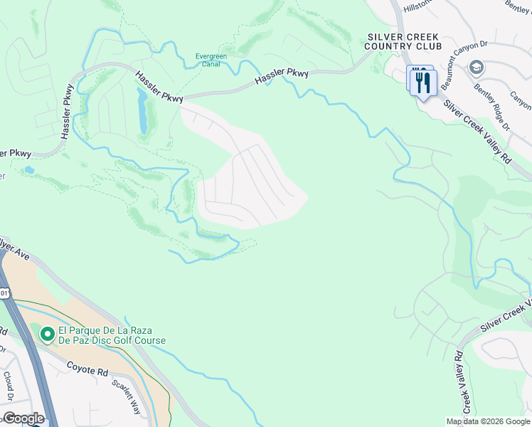 map of restaurants, bars, coffee shops, grocery stores, and more near 4761 Hill Top View Place in San Jose
