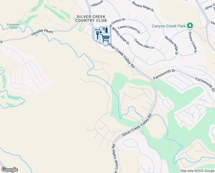 map of restaurants, bars, coffee shops, grocery stores, and more near 5142 Eastbourne Drive in San Jose
