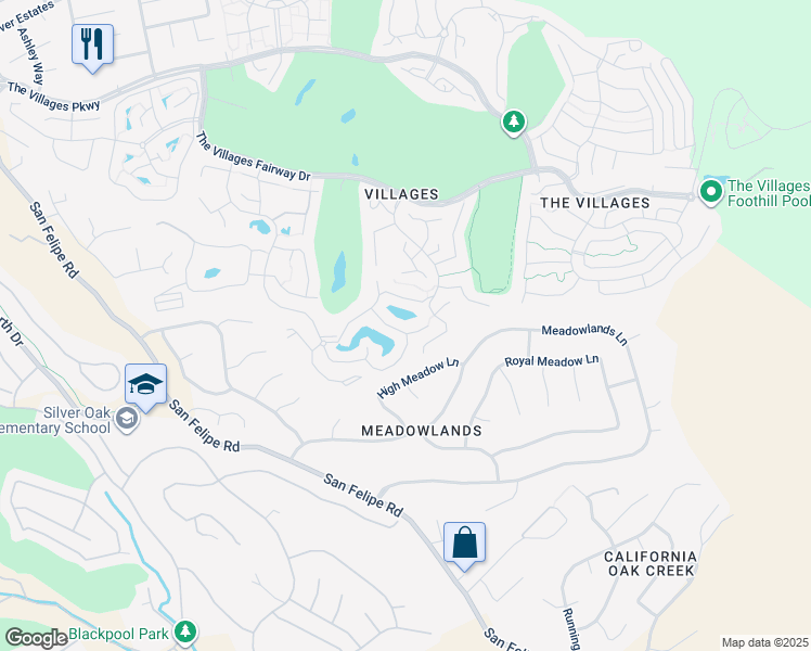 map of restaurants, bars, coffee shops, grocery stores, and more near 8442 Chenin Blanc Lane in San Jose