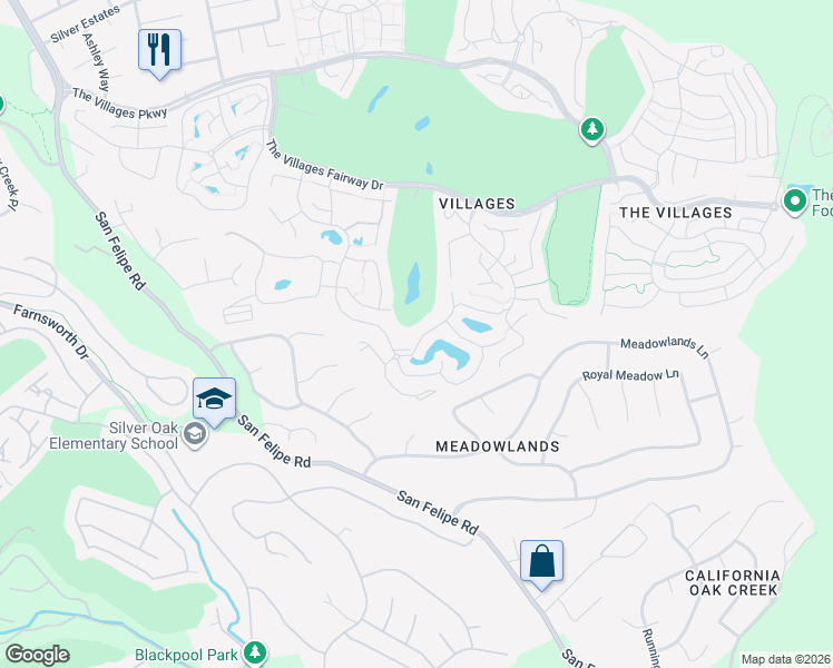 map of restaurants, bars, coffee shops, grocery stores, and more near 6222 Wehner Way in San Jose