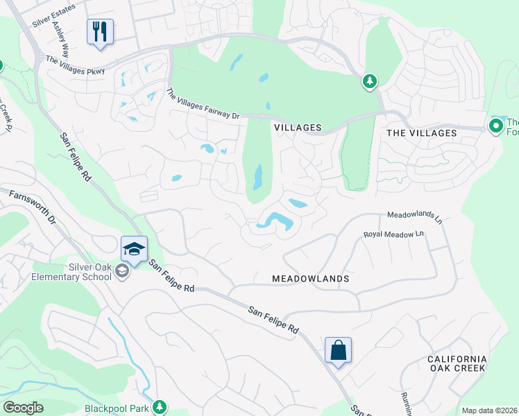 map of restaurants, bars, coffee shops, grocery stores, and more near 6222 Wehner Way in San Jose