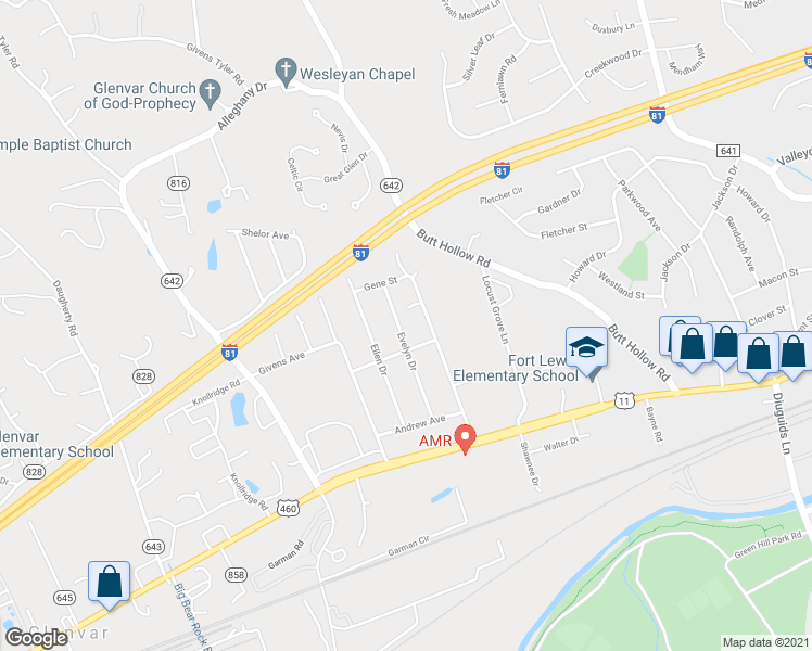 map of restaurants, bars, coffee shops, grocery stores, and more near 3623 Evelyn Dr in Salem