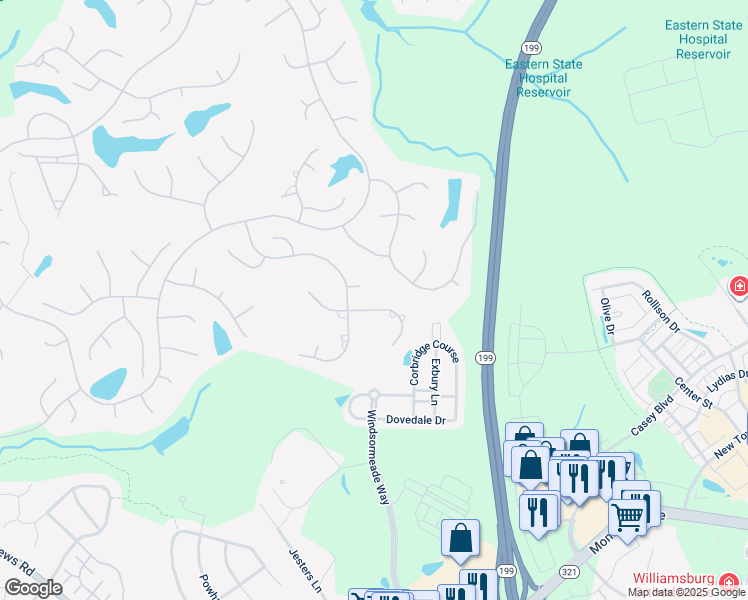 map of restaurants, bars, coffee shops, grocery stores, and more near 205 Hurlston in Williamsburg