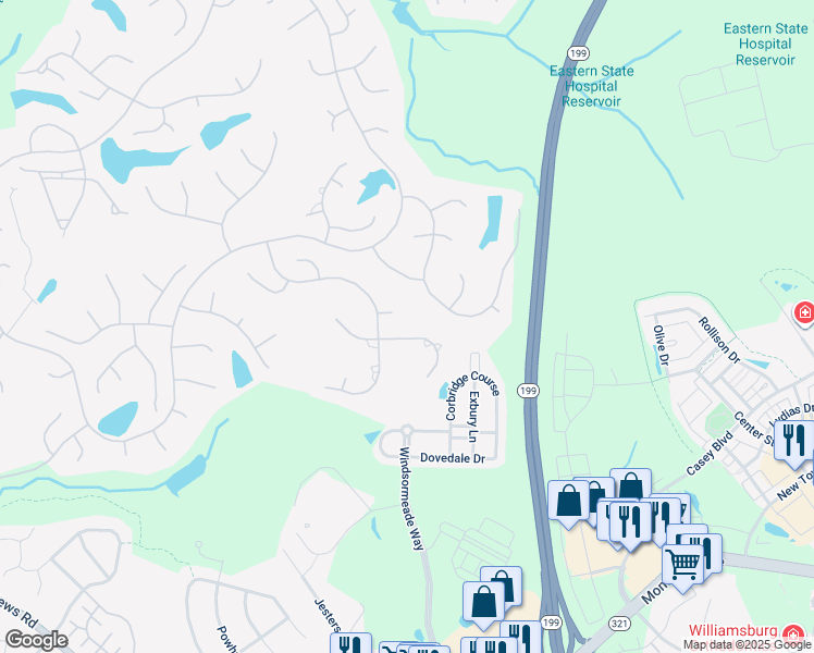 map of restaurants, bars, coffee shops, grocery stores, and more near 205 Hurlston in Williamsburg