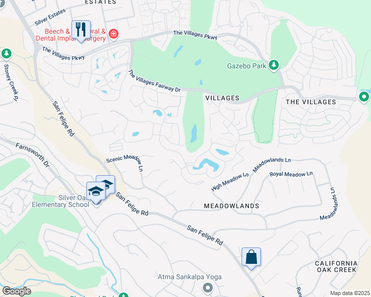 map of restaurants, bars, coffee shops, grocery stores, and more near 6222 Wehner Way in San Jose