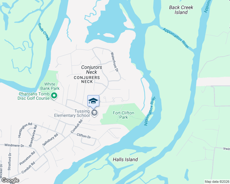 map of restaurants, bars, coffee shops, grocery stores, and more near 125 Old Brickhouse Lane in Colonial Heights