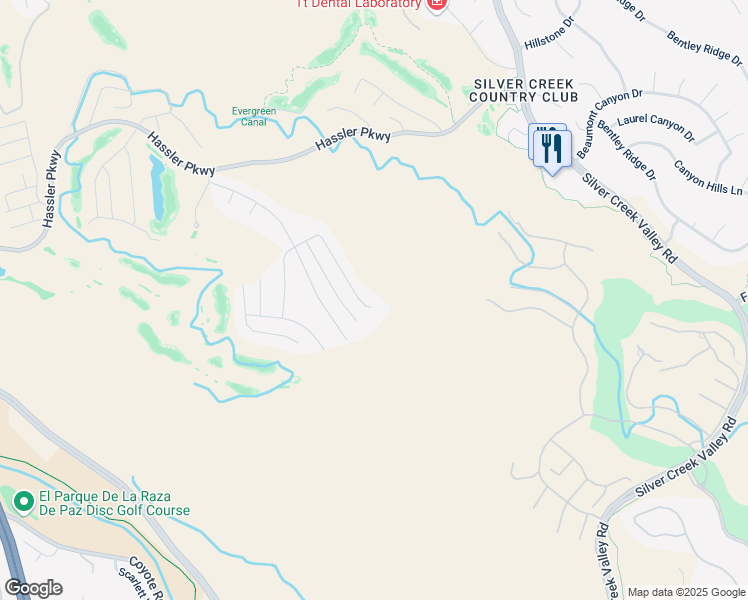 map of restaurants, bars, coffee shops, grocery stores, and more near 4784 Mountaire Place in San Jose