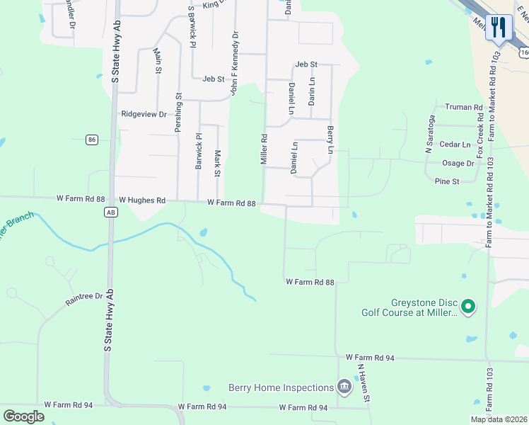 map of restaurants, bars, coffee shops, grocery stores, and more near 400 Hughes Rd in Springfield