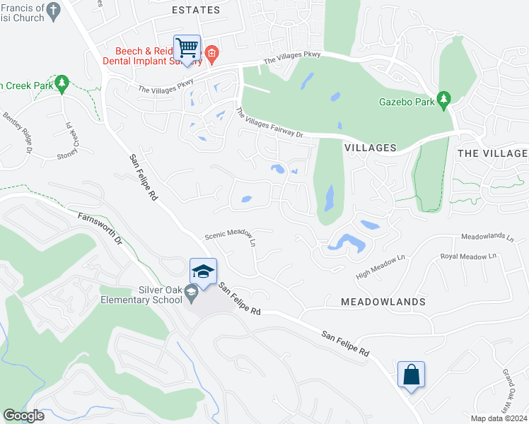 map of restaurants, bars, coffee shops, grocery stores, and more near 6354 Whaley Drive in San Jose