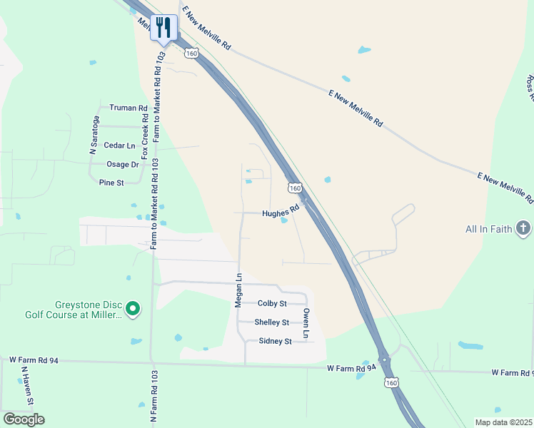 map of restaurants, bars, coffee shops, grocery stores, and more near 785 Hughes Road in Willard