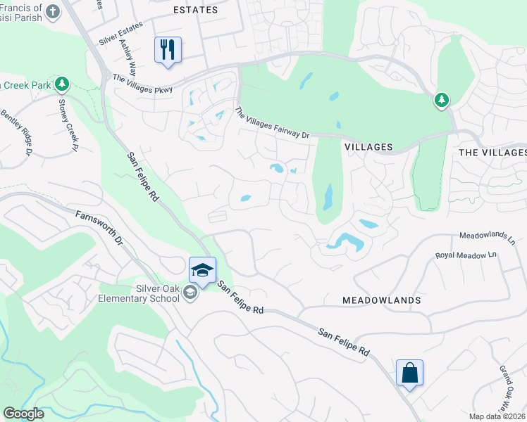 map of restaurants, bars, coffee shops, grocery stores, and more near 6354 Whaley Drive in San Jose