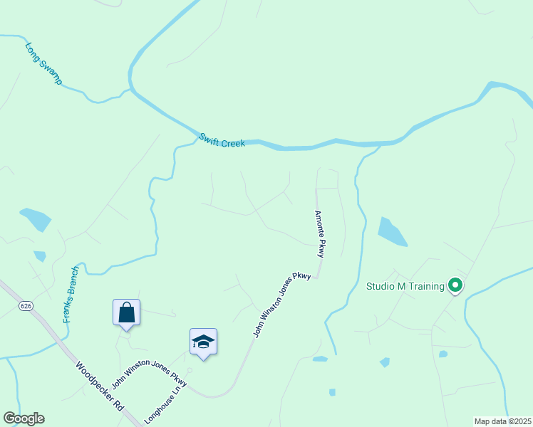 map of restaurants, bars, coffee shops, grocery stores, and more near 17401 Creekbed Road in Chesterfield