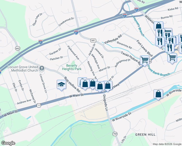 map of restaurants, bars, coffee shops, grocery stores, and more near 151-199 Keesling Avenue Northwest in Salem