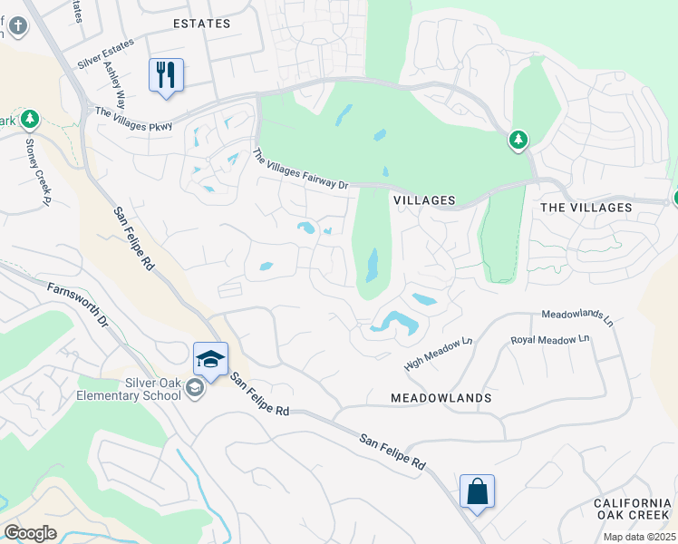 map of restaurants, bars, coffee shops, grocery stores, and more near 6200 Gerdts Drive in San Jose