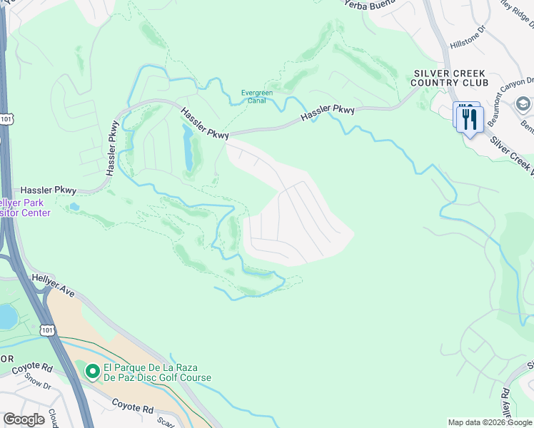 map of restaurants, bars, coffee shops, grocery stores, and more near 4800 Shady Meadows Place in San Jose
