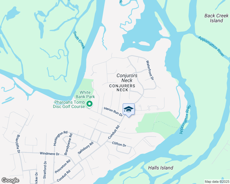 map of restaurants, bars, coffee shops, grocery stores, and more near 249 White Sand Court in Colonial Heights