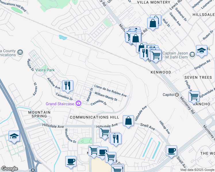 map of restaurants, bars, coffee shops, grocery stores, and more near 240 Agustin Narvaez Street in San Jose