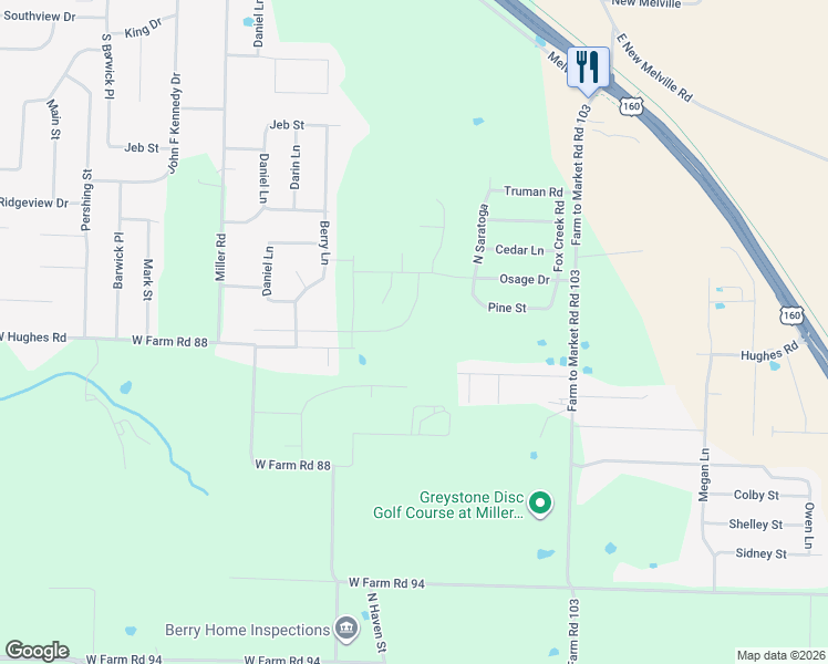 map of restaurants, bars, coffee shops, grocery stores, and more near 821 Saratoga Road in Willard