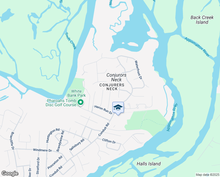 map of restaurants, bars, coffee shops, grocery stores, and more near 154 Watercress Court in Colonial Heights