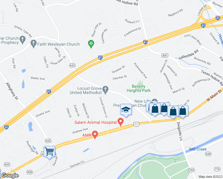 map of restaurants, bars, coffee shops, grocery stores, and more near 216 Butt Hollow Road in Salem