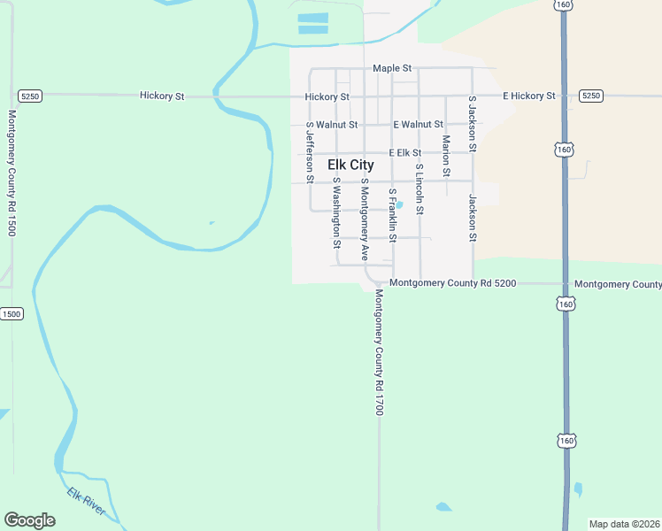 map of restaurants, bars, coffee shops, grocery stores, and more near 311 South Washington Street in Elk City