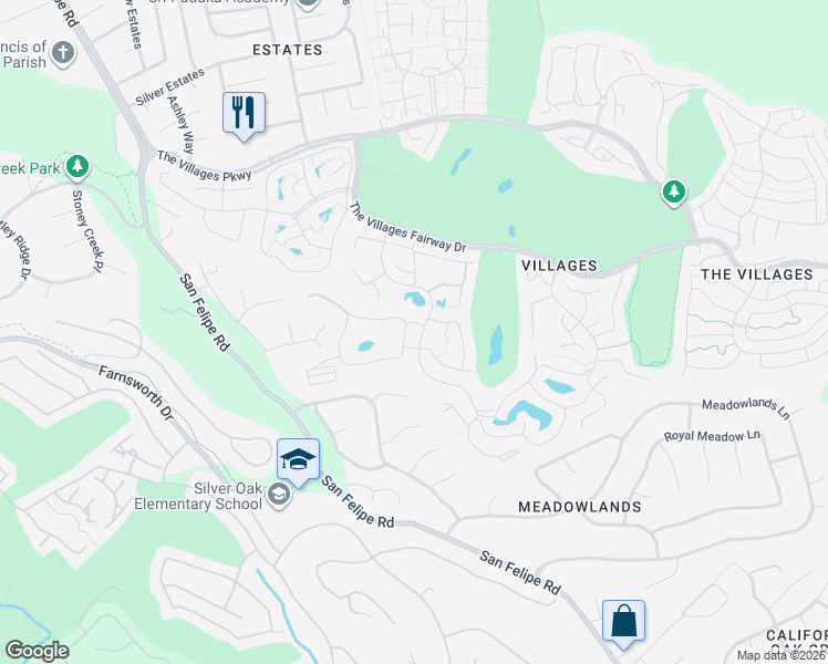 map of restaurants, bars, coffee shops, grocery stores, and more near 6250 Blauer Lane in San Jose