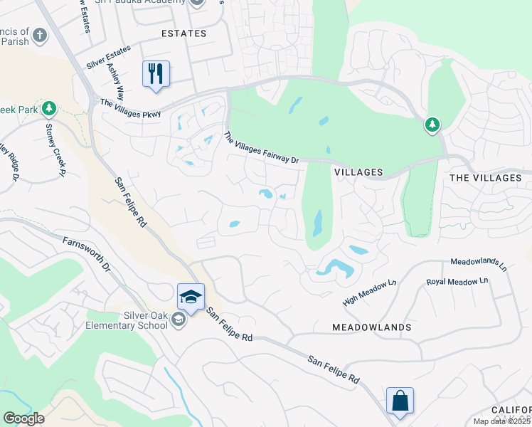 map of restaurants, bars, coffee shops, grocery stores, and more near 6251 Blauer Lane in San Jose