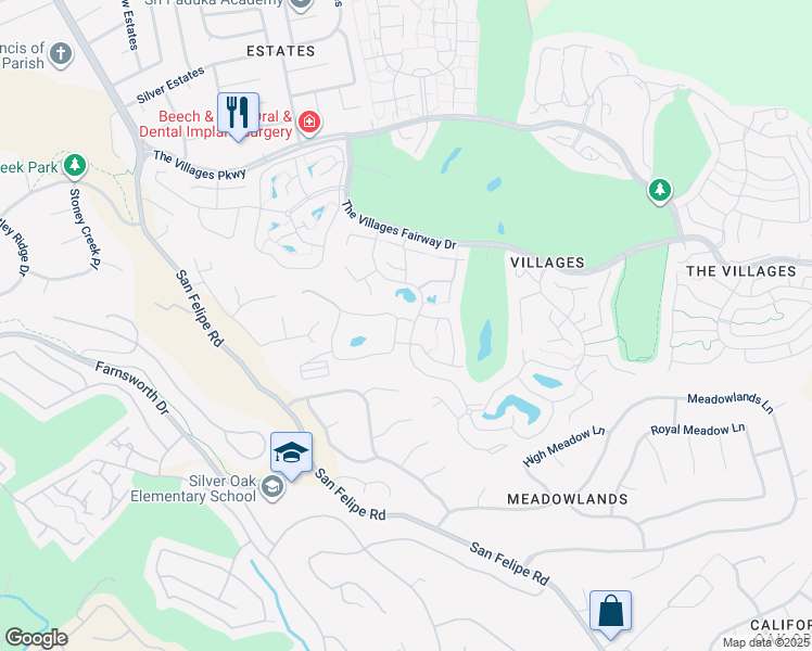 map of restaurants, bars, coffee shops, grocery stores, and more near 6251 Blauer Lane in San Jose