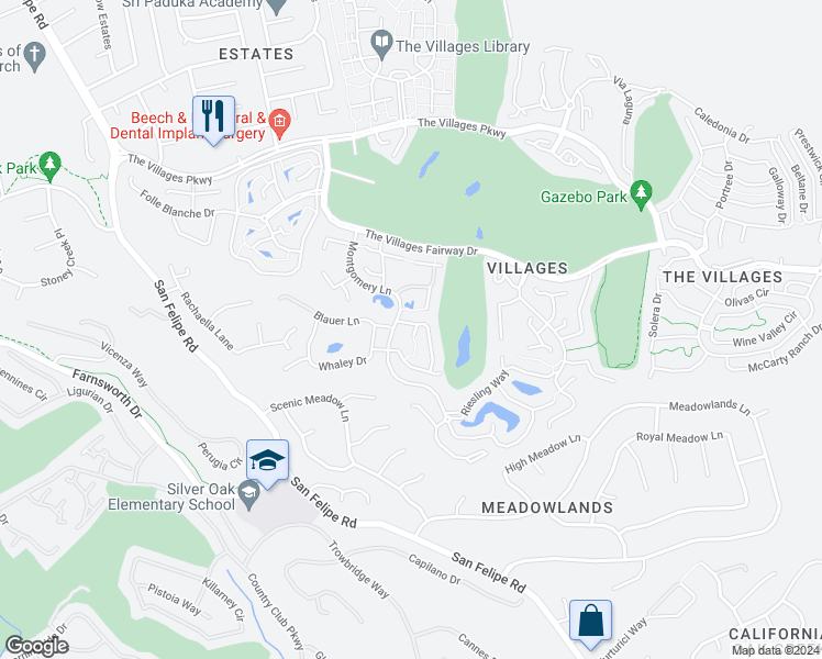 map of restaurants, bars, coffee shops, grocery stores, and more near 6190 Gerdts Drive in San Jose