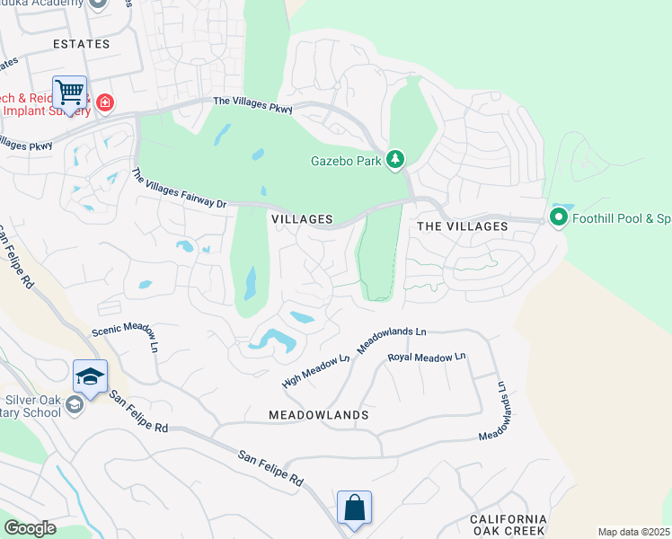 map of restaurants, bars, coffee shops, grocery stores, and more near 8205 Claret Court in San Jose