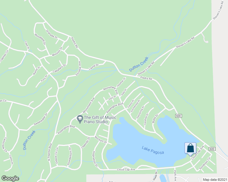 map of restaurants, bars, coffee shops, grocery stores, and more near 472 Monument Avenue in Pagosa Springs