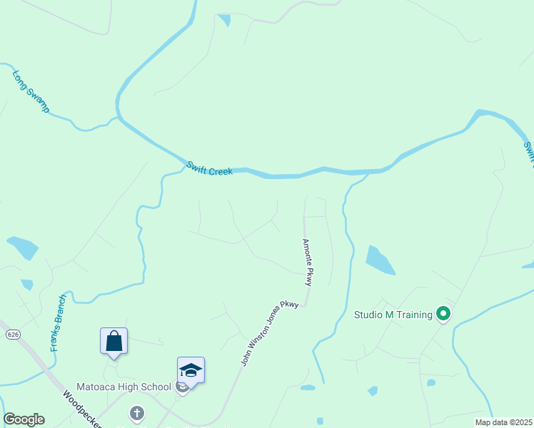 map of restaurants, bars, coffee shops, grocery stores, and more near 6018 Round Rock Road in Chesterfield