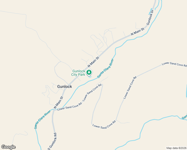 map of restaurants, bars, coffee shops, grocery stores, and more near 58 East McGregor Place in Gunlock
