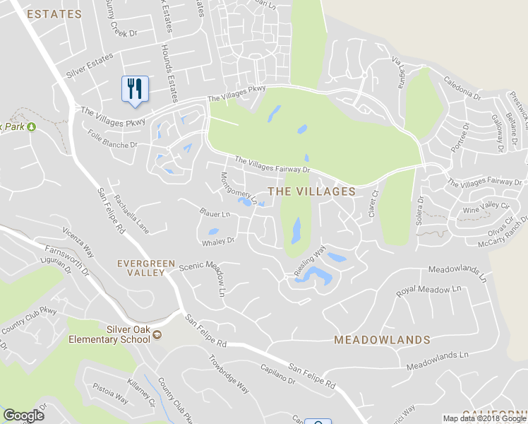 map of restaurants, bars, coffee shops, grocery stores, and more near 6242 Gerdts Drive in San Jose
