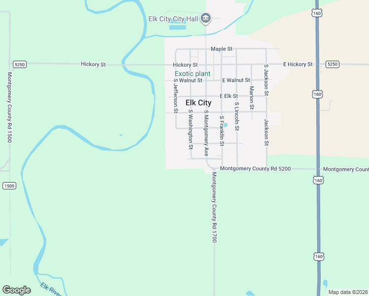 map of restaurants, bars, coffee shops, grocery stores, and more near 311 South Washington Street in Elk City