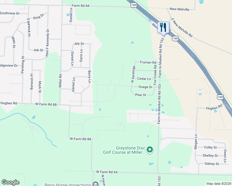 map of restaurants, bars, coffee shops, grocery stores, and more near 821 Saratoga Road in Willard