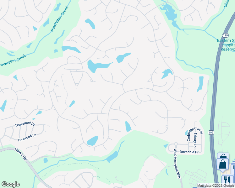 map of restaurants, bars, coffee shops, grocery stores, and more near 136 Meadowbrook in Williamsburg