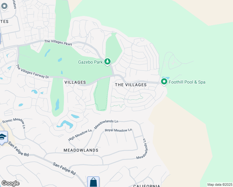 map of restaurants, bars, coffee shops, grocery stores, and more near 8658 American Oak Drive in San Jose