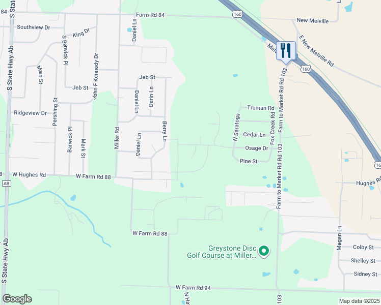 map of restaurants, bars, coffee shops, grocery stores, and more near 802 Berry Lane in Willard