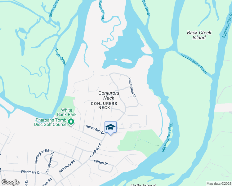 map of restaurants, bars, coffee shops, grocery stores, and more near 201 Comstock Drive in Colonial Heights