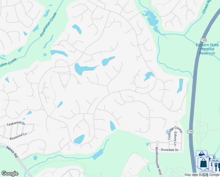 map of restaurants, bars, coffee shops, grocery stores, and more near 100 Eastbury in Williamsburg