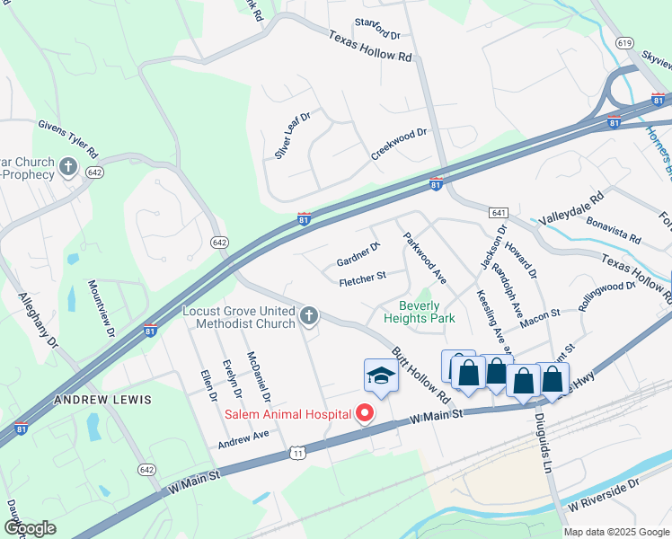 map of restaurants, bars, coffee shops, grocery stores, and more near 2752 Gardner Drive in Salem