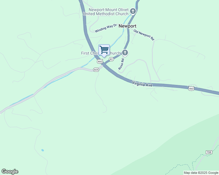 map of restaurants, bars, coffee shops, grocery stores, and more near 8642 Virginia Avenue in Newport