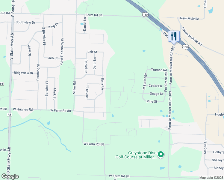 map of restaurants, bars, coffee shops, grocery stores, and more near 802 Berry Lane in Willard