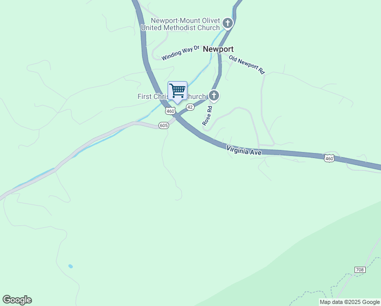 map of restaurants, bars, coffee shops, grocery stores, and more near 8642 Virginia Avenue in Newport