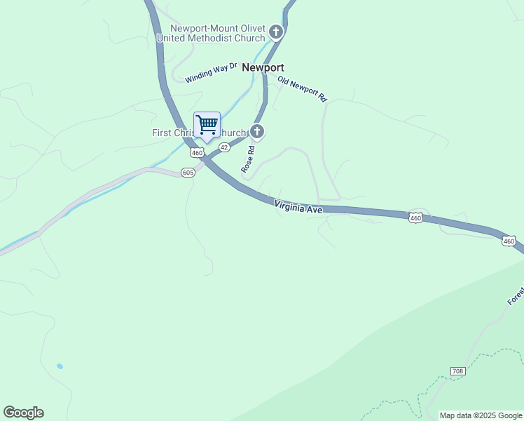 map of restaurants, bars, coffee shops, grocery stores, and more near 8678 Virginia Avenue in Newport