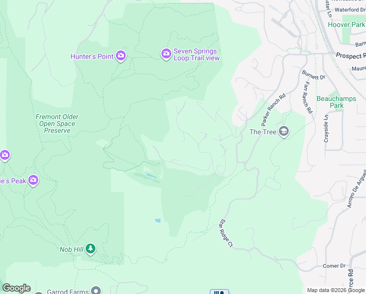 map of restaurants, bars, coffee shops, grocery stores, and more near 22301 Rolling Hills Road in Saratoga